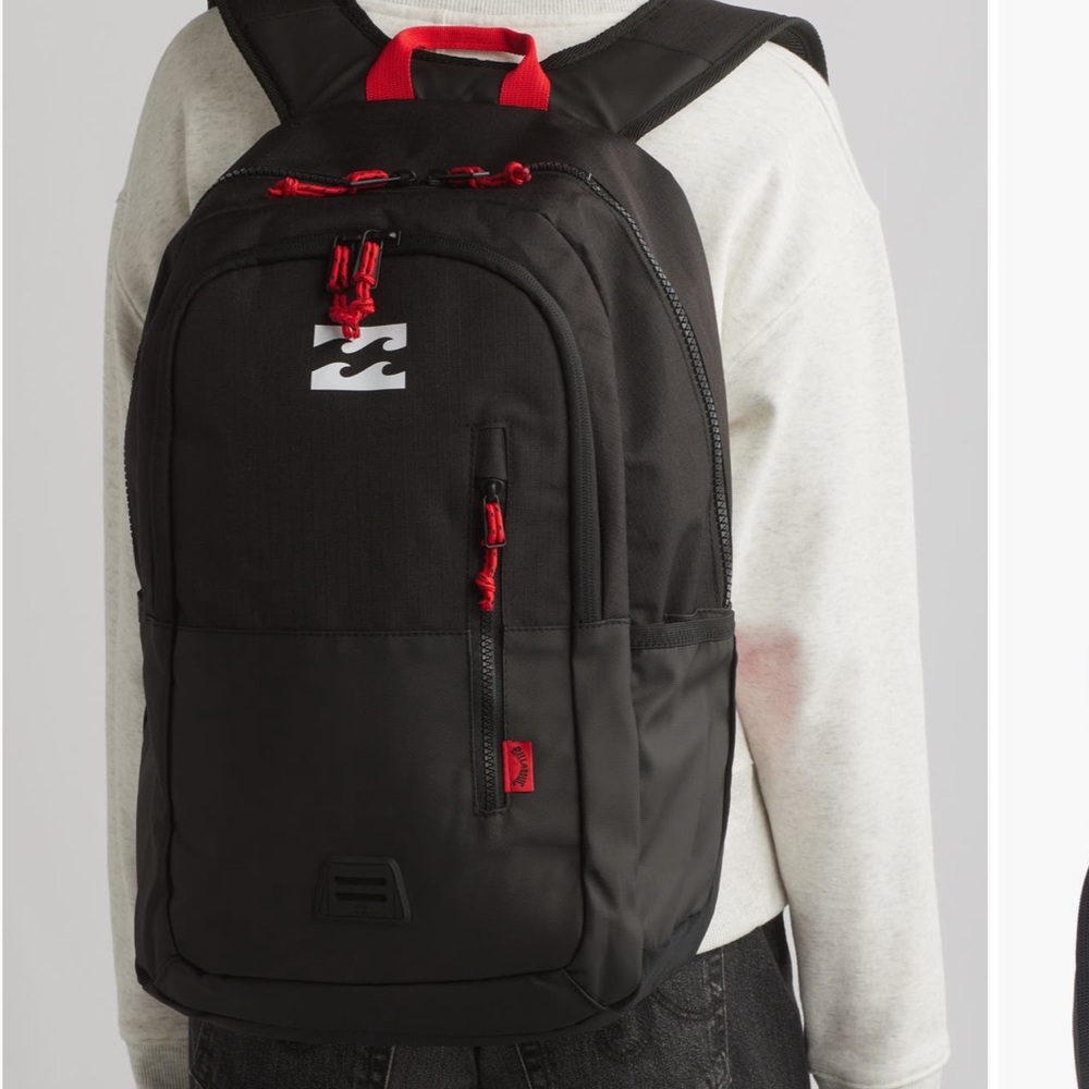 Billabong Black Backpack with Red Details NWT